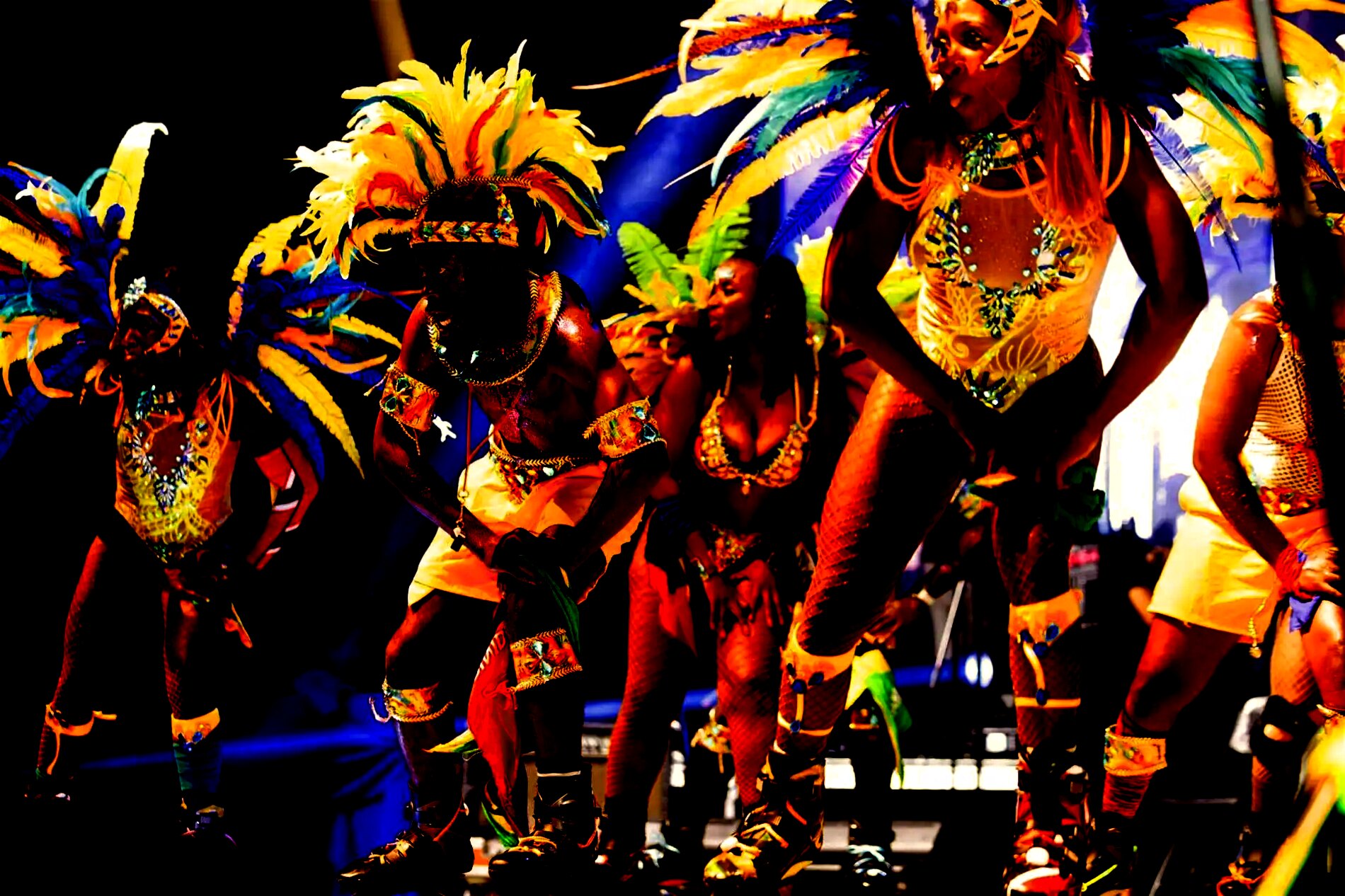 Caribbean Culture Fest carnival dancers on stage